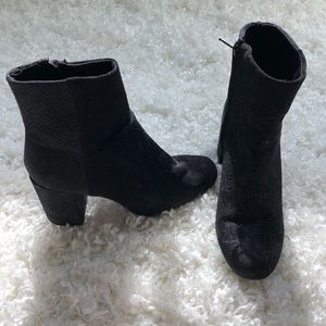black heeled booties